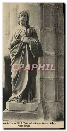 Cartes postales Eglise St Vincent de Paul de Clichy Statue du Sacre Coeur Albert Maes