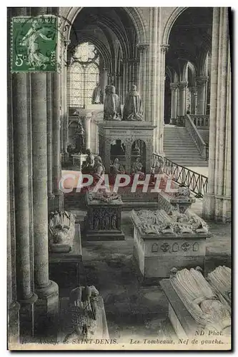 Cartes postales Abbaye de Saint Denis Les tombeaux Nef de gauceh