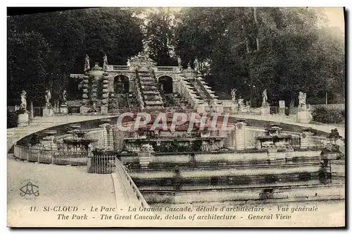 Cartes postales St Cloud Le Parc La grande cascade Vue generale