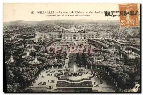 Ansichtskarte AK Versailles Panorama du Chateau et des Jardins