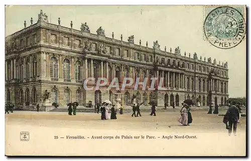 Cartes postales Versailles Avant corps du Palais sur le Parc Angle Nord Ouest