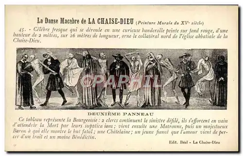 Cartes postales La Danse Macabre de la Chaise Dieu Deuxieme panneau