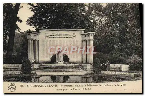 Cartes postales St Germain en Laye Monument eleve a la Memoire des Enfants de la Ville morts pour la patrie