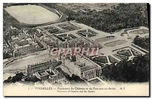 Cartes postales Versailles Panorama du Chateau et du Parc Pris en Avion