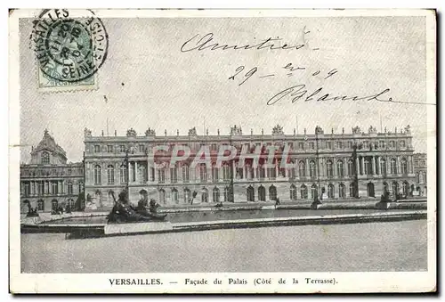 Cartes postales Versailles Facade du Palais Cote de la terrasse