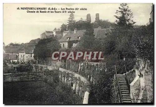 Cartes postales Montfort L&#39Amaury Les Poulies Chemin de ronde et les tours