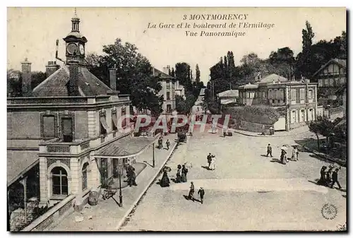 Cartes postales Montmorency La Gare et le boulevard de l&#39Ermitage Vue Panoramique