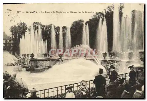 Cartes postales Versailles Le Bassin de Neptune un dimanche de grandes eaux