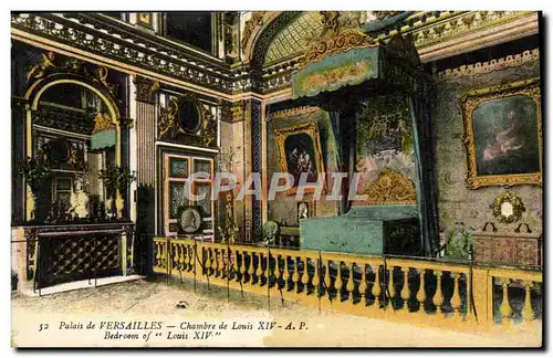 Cartes postales Palais de Versailles Chambire de Louis XIV