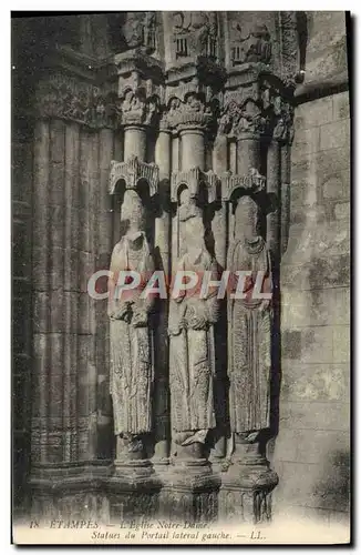 Cartes postales Etampes L'Eglise Notre Dame Statues Du Portail lateral gauche
