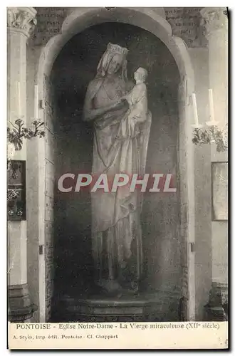 Cartes postales Pontoise Eglise Notre Dame La Vierge miraculeuse