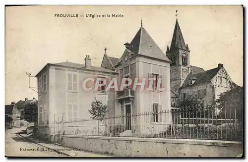 Cartes postales Frouville L&#39Eglise et la Mairie