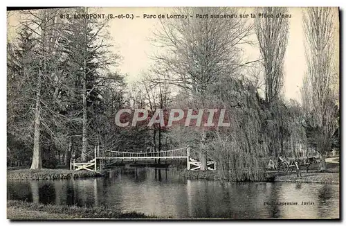 Ansichtskarte AK Longpont Parc De Lormoy Pont Suspendu sur la piece d&#39eau