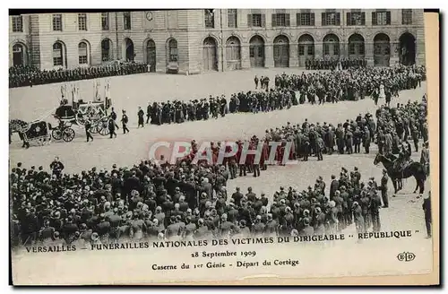 Ansichtskarte AK Versailles Funerailles Nationales des Victimes Du Dirigeable Republique 28 septembre 1909 Casern