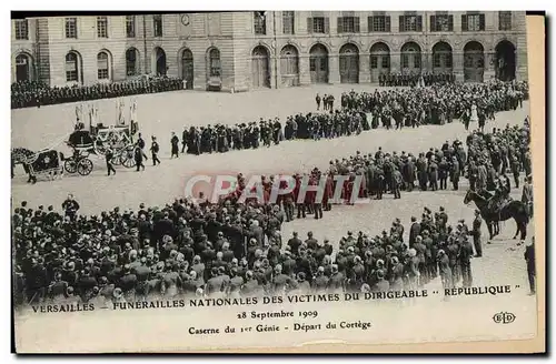 Cartes postales Versailles Funerailles Nationales des Victimes Du Dirigeable Republique 28 septembre 1909 Casern