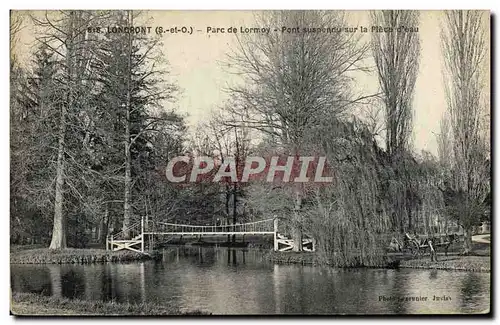 Cartes postales Longpont Parc De Lormoy Pont suspendu sur la piece d&#39eau