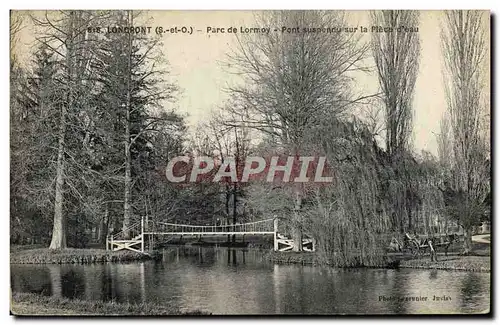 Cartes postales Longpont Parc De Lormoy Pont suspendu sur la piece d'eau