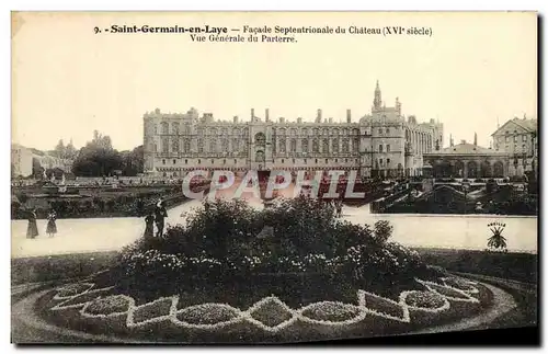 Cartes postales Saint Germain En Laye Facade Septentrionale du Chateau Vue generale du parterre