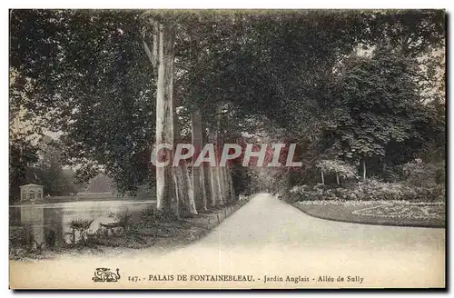 Ansichtskarte AK Palais De Fontainebleau Jardin Anglais Allee De Sally