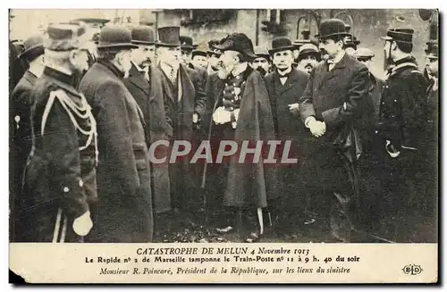 Cartes postales Catastrophe De Melun 4 novembre 1913 Le rapide n�2 de Marseille tamponne le train poste Poincare