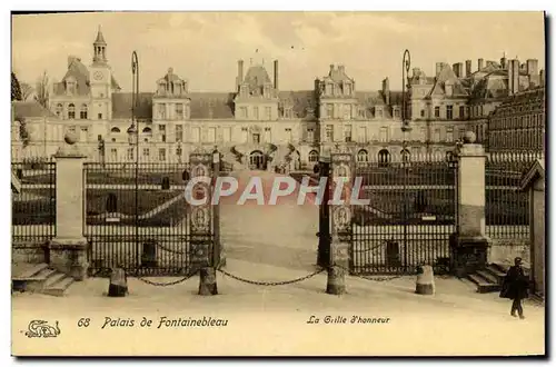 Ansichtskarte AK Palais De Fontainebleau La Grille D&#39Honneur