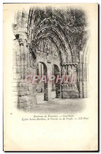 Cartes postales Environs De Nemours Larchant Eglise Saint Malbieu Le Porche Vu de Profil