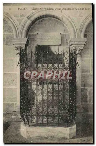 Cartes postales Poissy Eglise Notre dame fonts baptimaux de Saint Louis