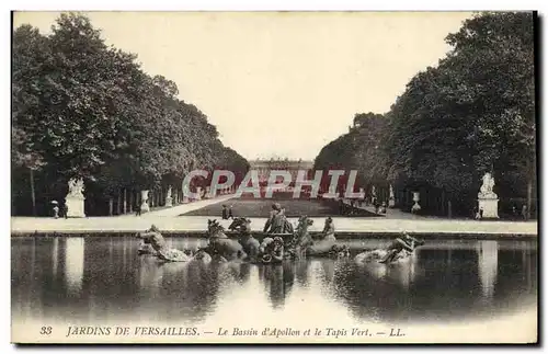 Cartes postales Jardins De Versailles Le Bassin D&#39Apollon et le tapis vert