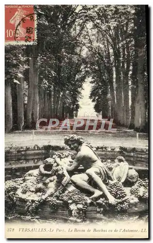 Cartes postales Versailles Le Parc Le Bassin De Bacchus ou de l&#39Aulomne