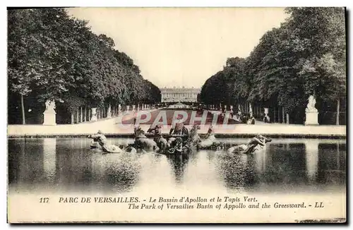 Cartes postales Parc De Versailles Le Bassin d&#39Apollon et le tapis vert