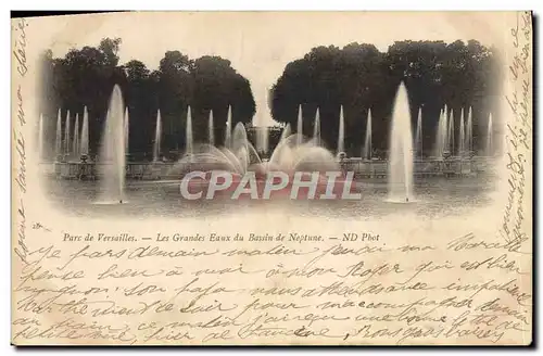 Cartes postales Parc De Versailles Les Grandes eaux Du Bassin De Neptune