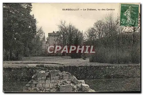 Cartes postales Rambouillet Le Chateau Vu Des Canaux