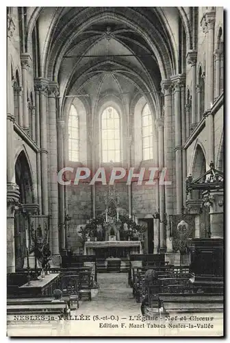 Cartes postales Nesles La Vallee L&#39Eglise nef et choeur