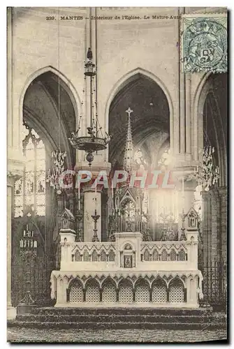 Cartes postales Mantes Interieur de l&#39eglise le maitre autel