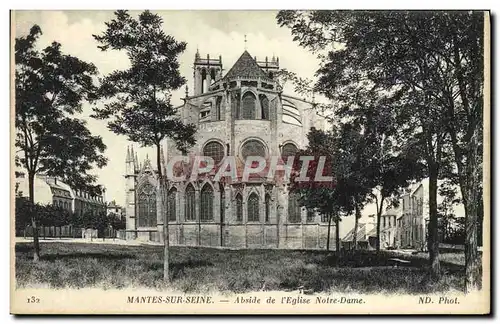 Cartes postales Mantes sur Seine Abside De l&#39Eglise Notre dame