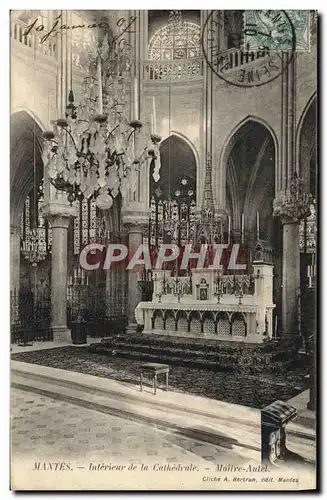 Ansichtskarte AK Mantes Interieur De la cathedrale Maitre autel