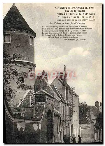 Cartes postales Montfort L&#39Amaury Rue De la Treille Maison a tourelle