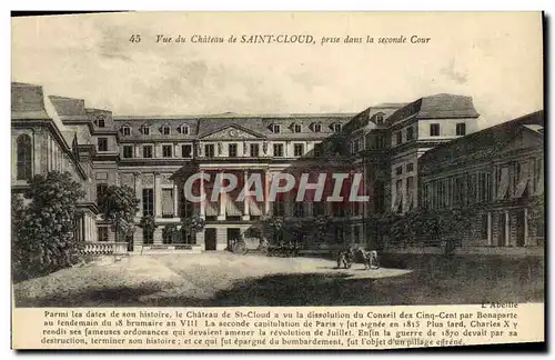 Cartes postales Saint Cloud Vue du chateau prise dans la seconde cour