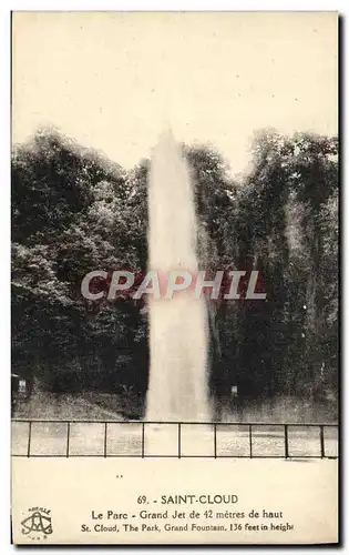 Cartes postales St Cloud Le parc Grand jet de 42 metres de haut