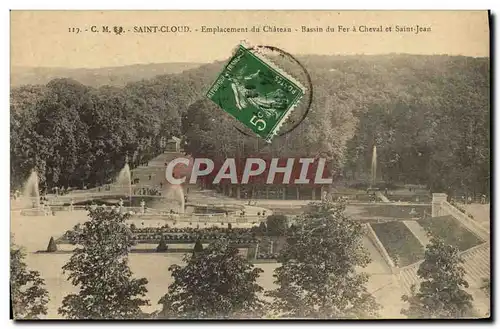 Cartes postales St Cloud Emplacement du chateau Bassin du fer a cheval et Saint Jean