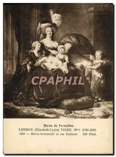 Cartes postales Musee de Versailles Vigee Lebrun Marie Antoinette et ses enfants