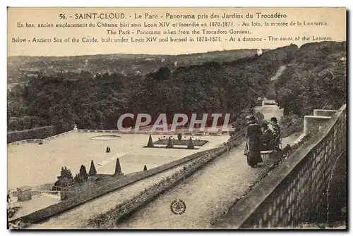 Cartes postales Saint Cloud La Parc Panorama Pris des Jardins du Trocadero