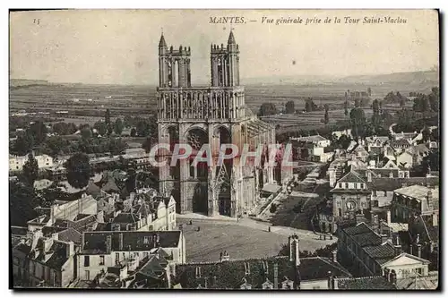 Ansichtskarte AK Mantes Vue Generale Prise de la Tour Saint Maclou