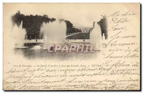 Cartes postales Versailles Le bassin d&#39Apollon le jour des grandes eaux