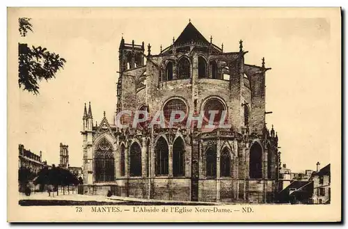 Cartes postales Mantes L&#39abside de l&#39eglise Notre Dame