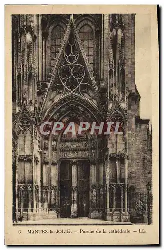 Cartes postales Mantes la Jolie Porche de la Cathedrale