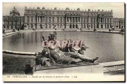 Cartes postales Versailles Facade Sur la Terrasse et Parterre d&#39eau