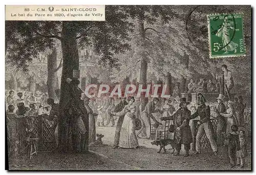 Cartes postales Saint Cloud Le Bal du Parc en 1820 d&#39apres de Velly