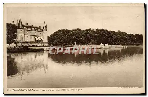 Ansichtskarte AK Rambouillet Le Parc Vue Sur L&#39Iie Du Potager