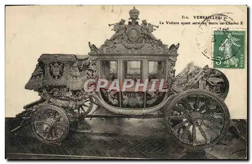 Ansichtskarte AK Versailles Le Chateau La voiture ayant servi au sacre de Charles X